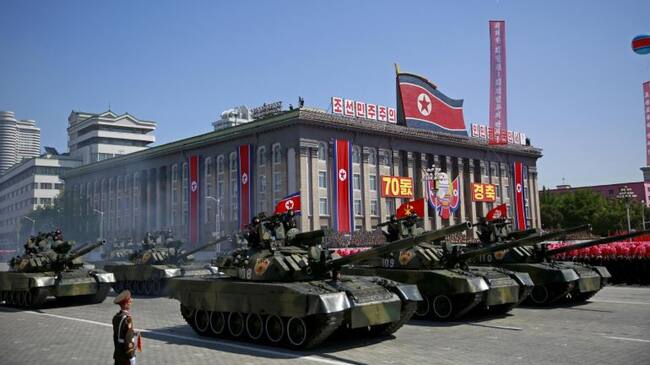 Imagen del desfile militar en Pyongyang