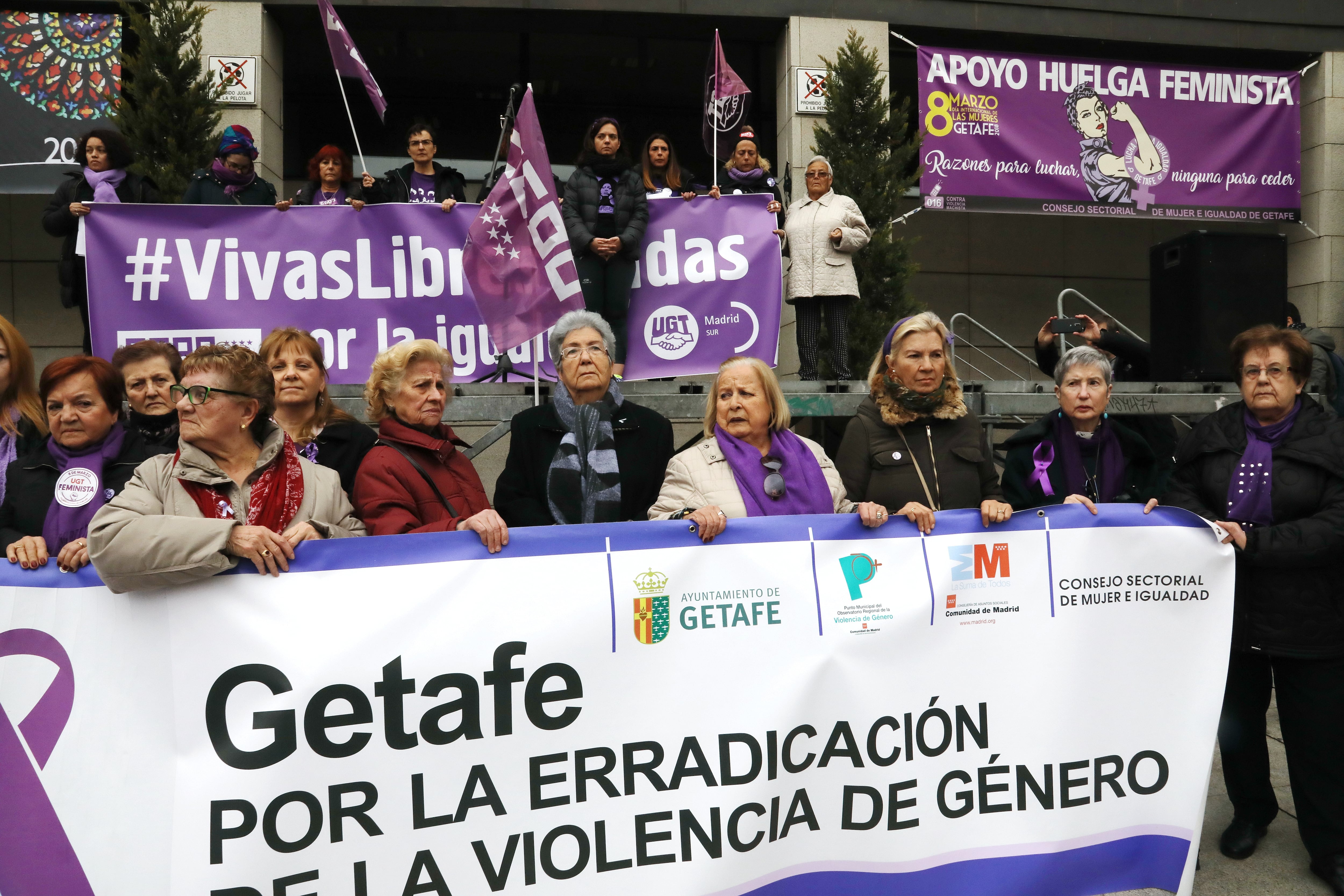 Imagen de archivo de la concentración feminista en Getafe del año 2018