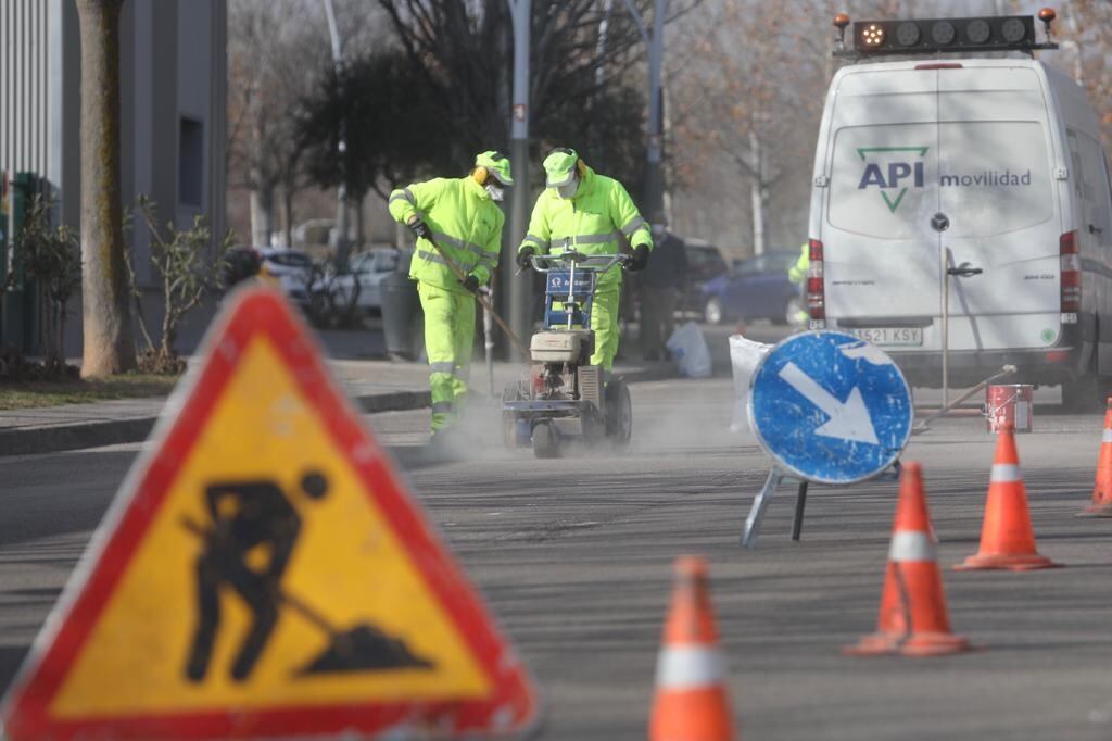 Obras en el barrio de La Almozara (Zaragoza) para ampliar las plazas de aparcamiento