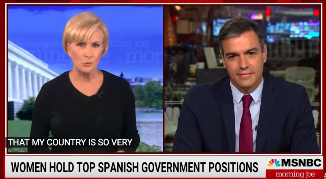 Pedro Sánchez enamora a Estados Unidos con su físico tras una entrevista en la cadena &#039;MSNBC&#039;.