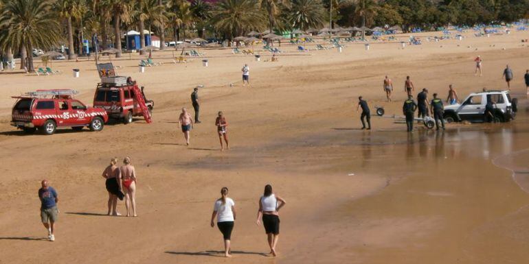 Llegada a la Playa de las Teresitas
