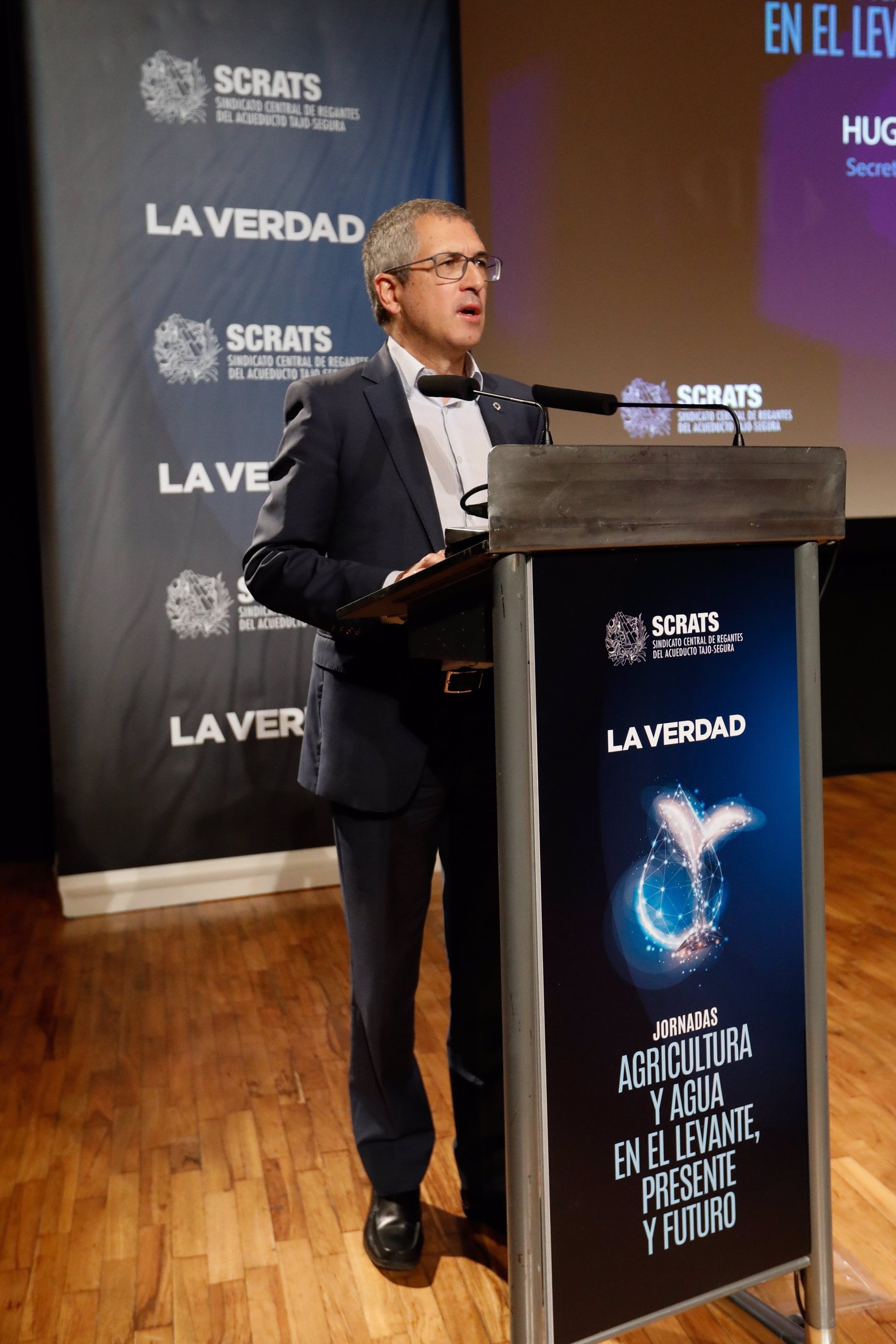 El secretario de Estado de Medio Ambiente, Hugo Morán, en la &#039;Jornada de Agricultura y Agua en el Levante, presente y futuro&#039; de Murcia, organizado por La Verdad
