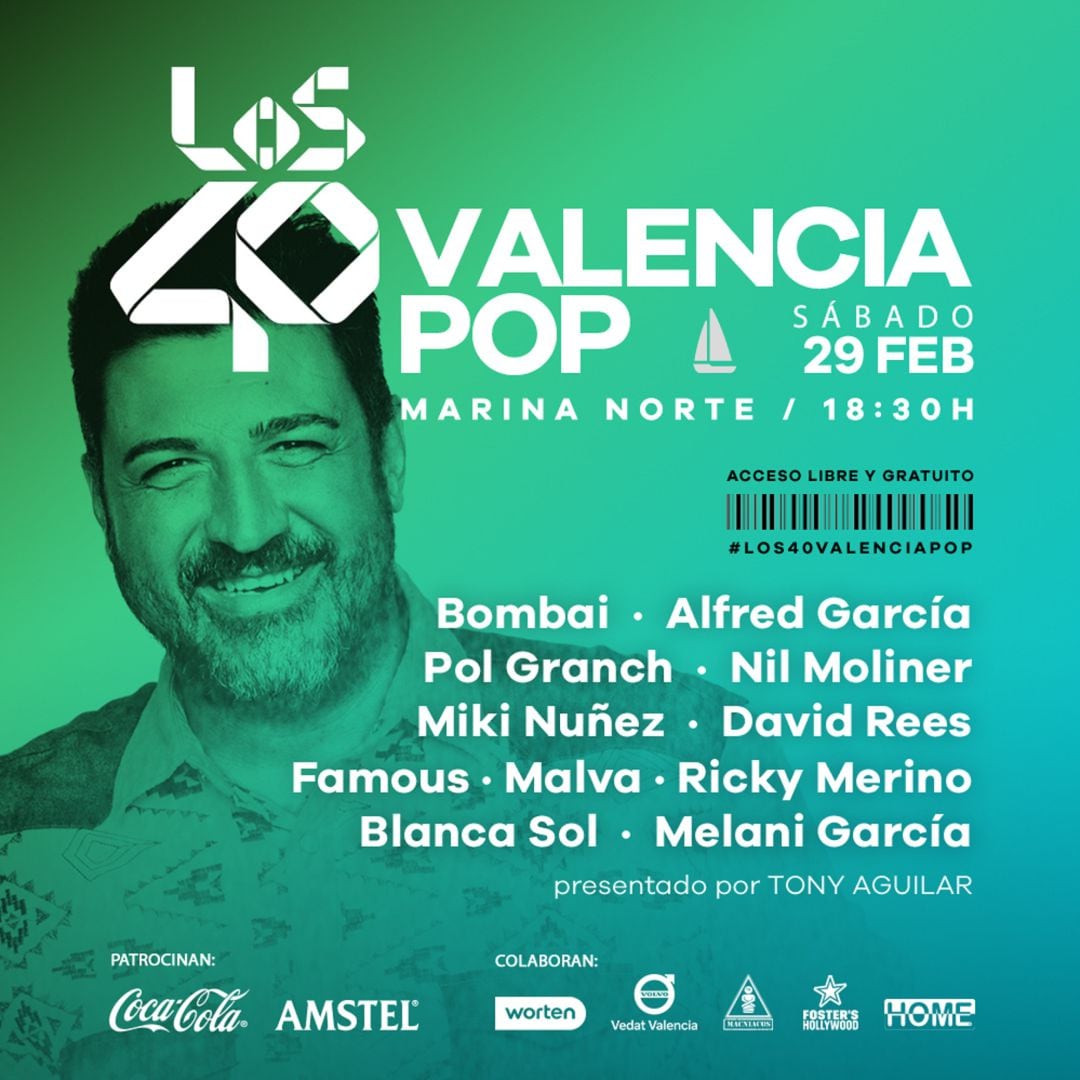 Cartel oficial de LOS40 Valencia POP