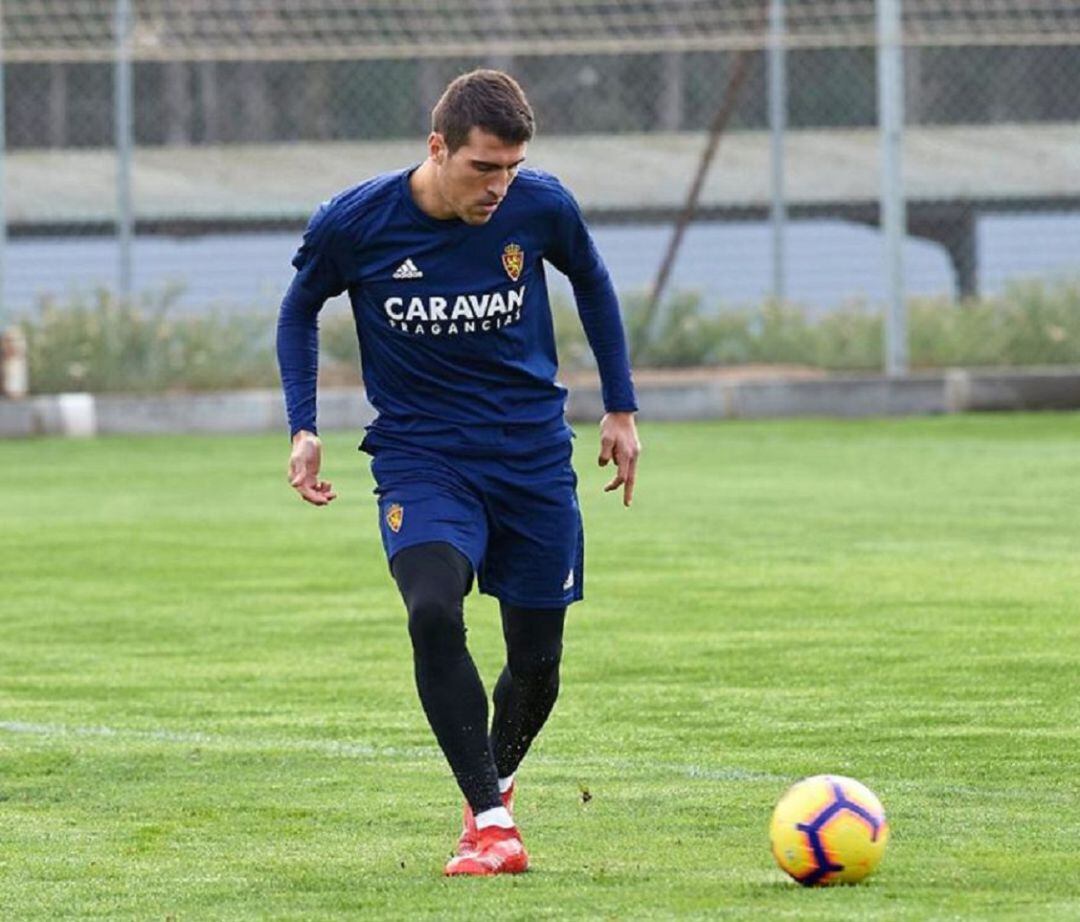 Alberto Zapater durante un entrenamiento en la Ciudad Deportiva