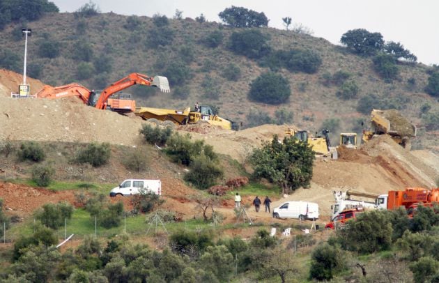 Trabajos para rescatar al pequeño Julen en Totalán