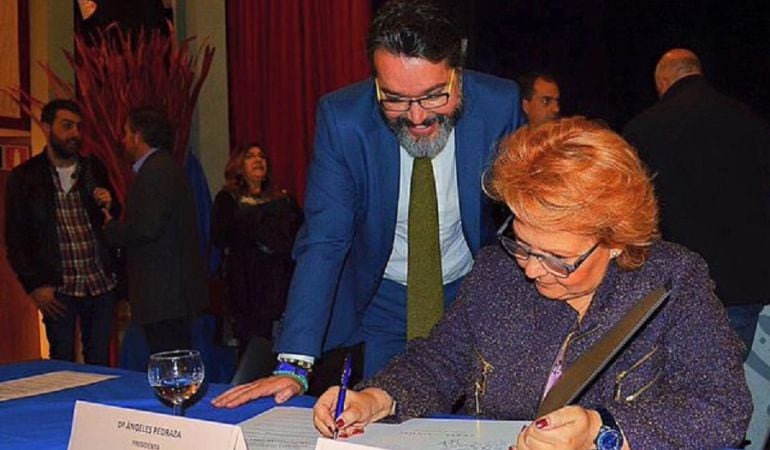 Visita de Ángeles Pedraza a Brunete