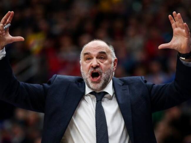 Pablo Laso, en uno de los partidos de la liga regular de la Euroliga entre el Real Madrid y el CSKA.