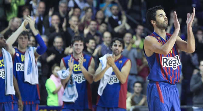 Juan Carlos Navarro celebra su récord de puntuación en la Euroliga