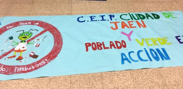 Pancarta realizada por los alumnos de uno de los colegios que se han unido a la movilización.