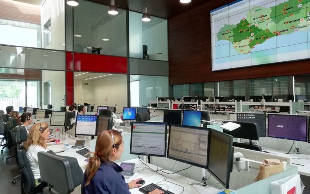 Sala de atención del Servicio de Emergencias 112 Andalucía.