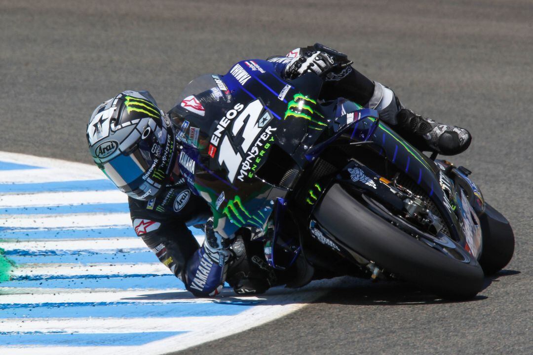 Maverick Viñales durante la carrera de Jerez