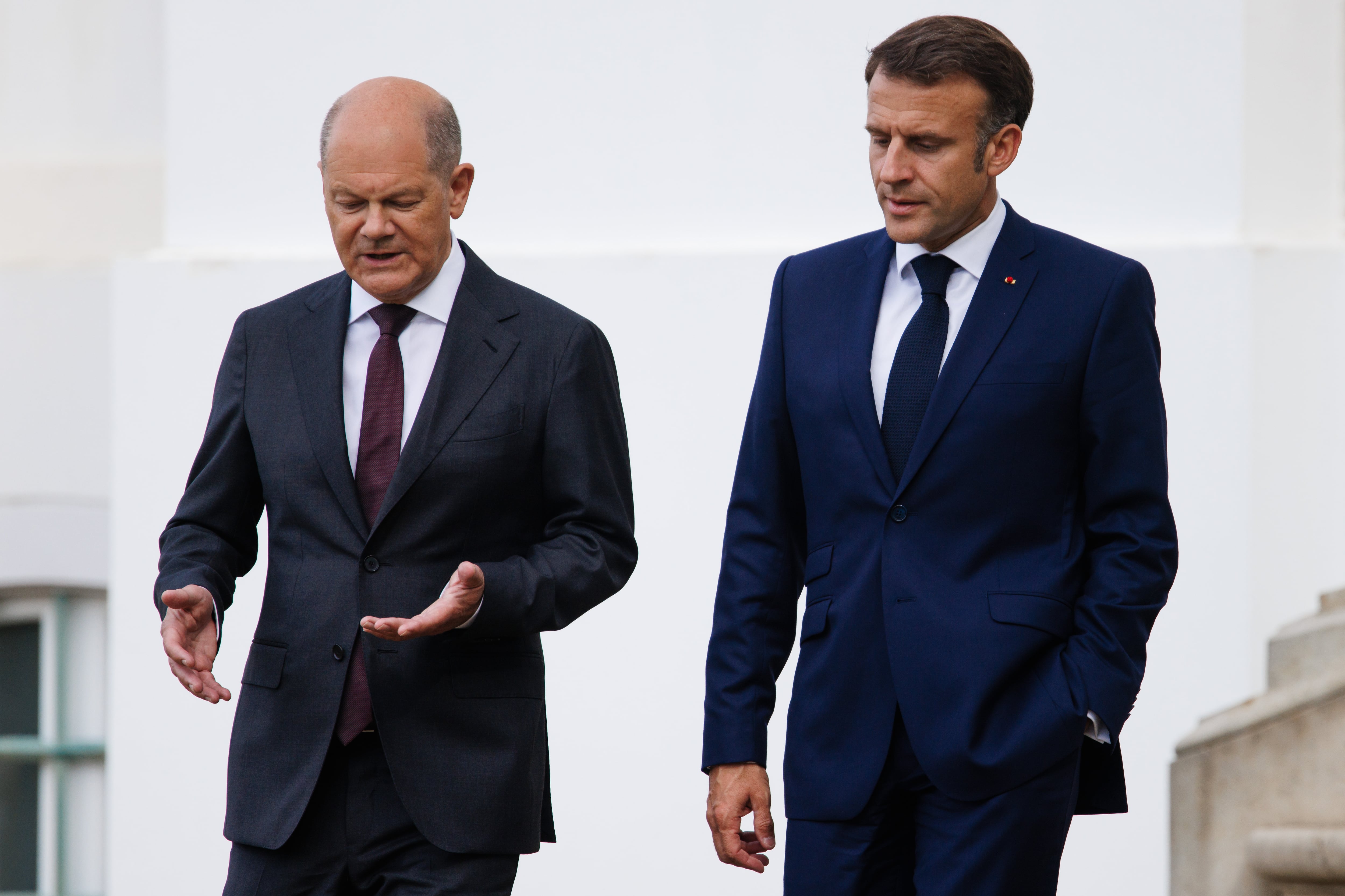 El canciller alemán Olaf Scholz y el presidente francés Emmanuel Macron en una reunión bilateral el pasado mes de mayo