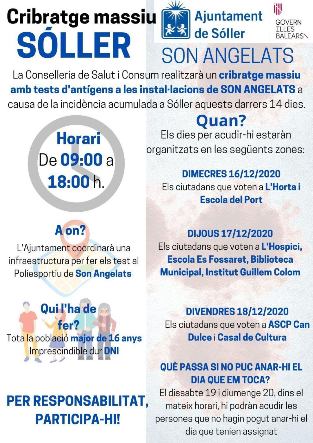 Letrero informativo sobre el cribado de Sóller