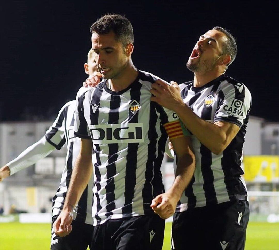 David Cubillas celebra el gol del triunfo ante el Sanluqueño