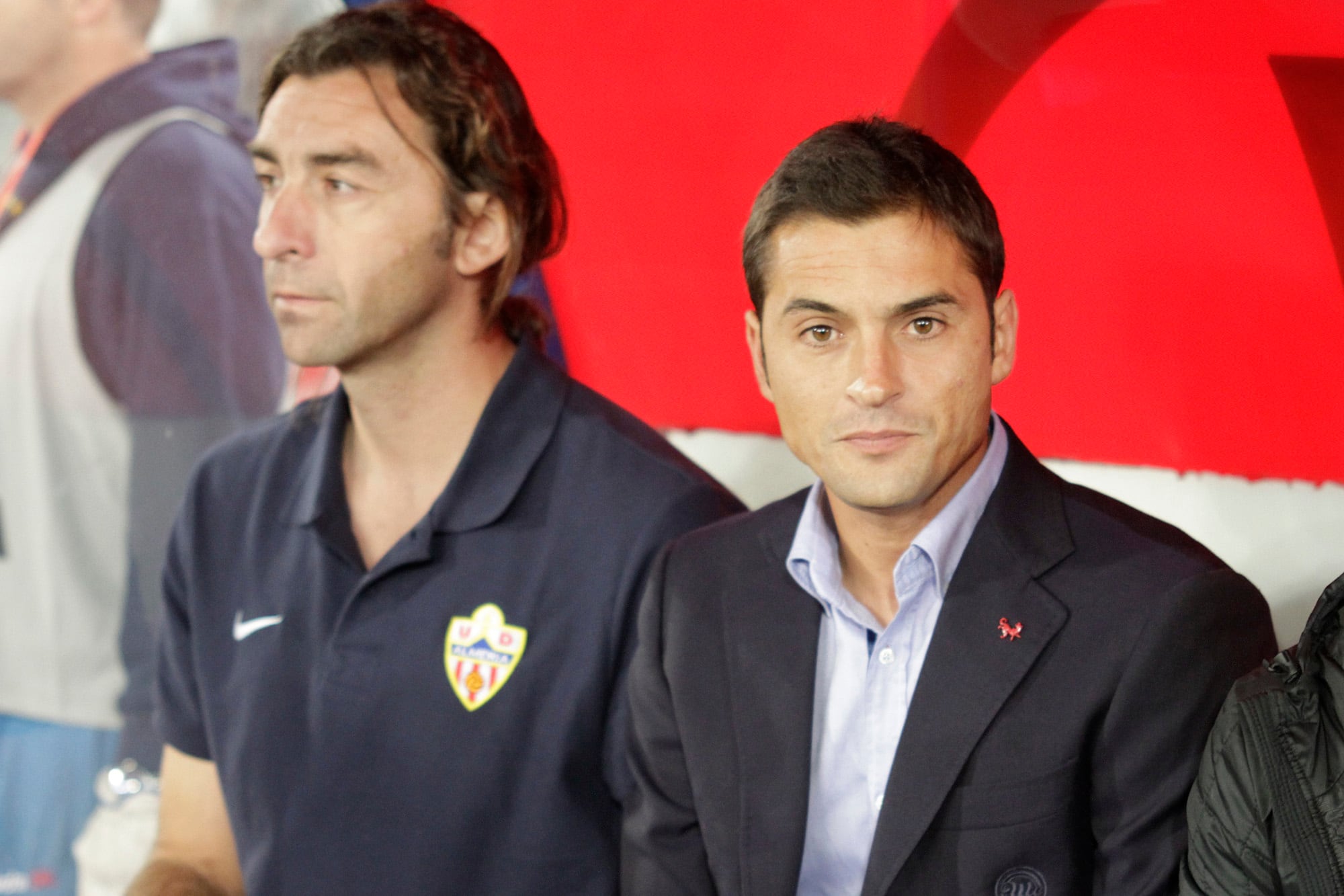 Jaime y Francisco entrenando al Almería en la campaña 2013-2014.