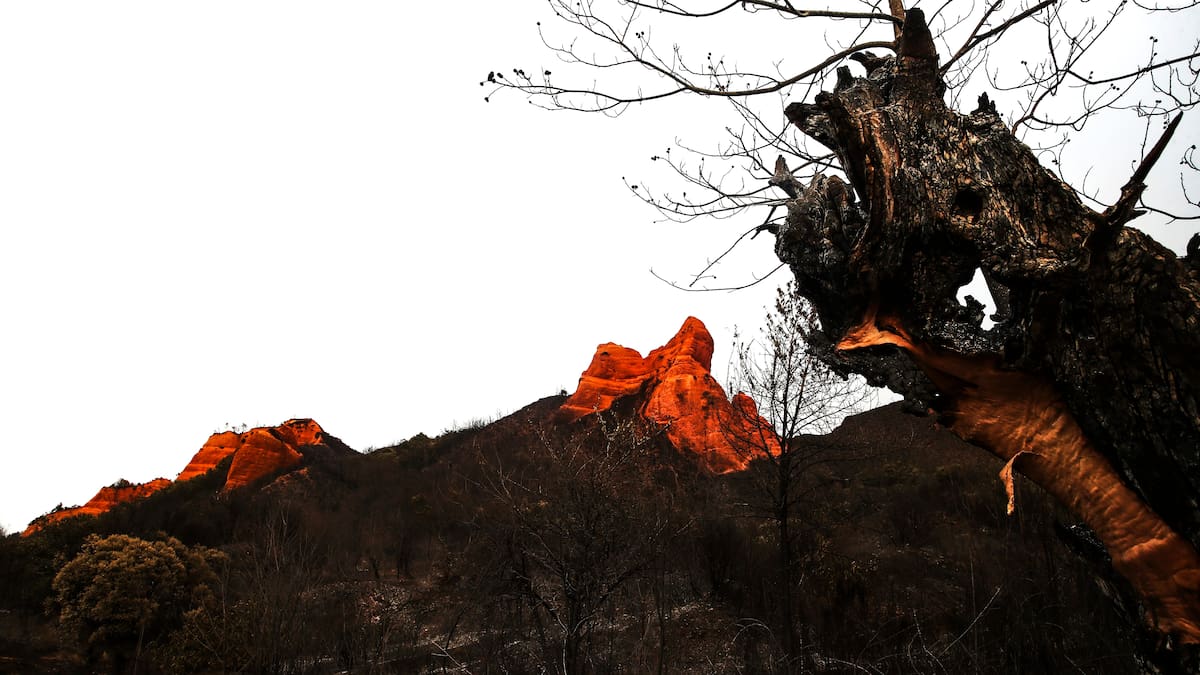 1.500 de las 2.200 hectáreas del patrimonio mundial de Las Médulas, arrasadas por el fuego