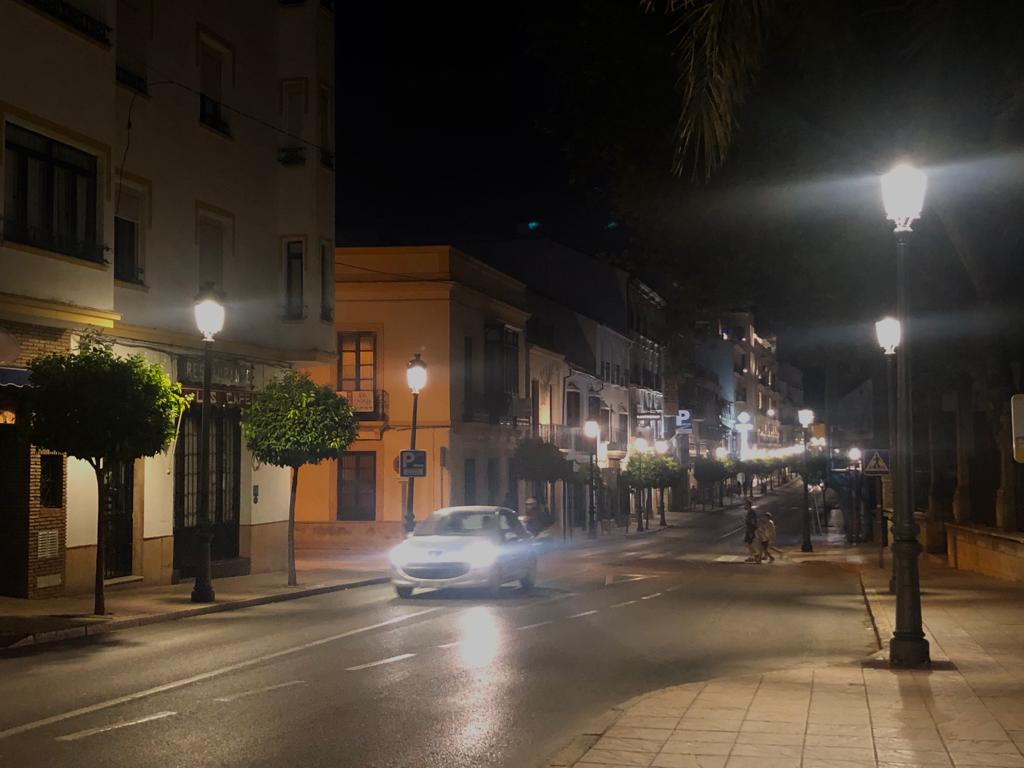 Calle Virgen de la Paz de Ronda de noche