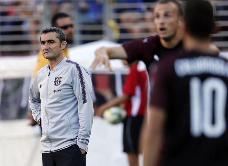 Ernesto Valverde, durante un amistoso