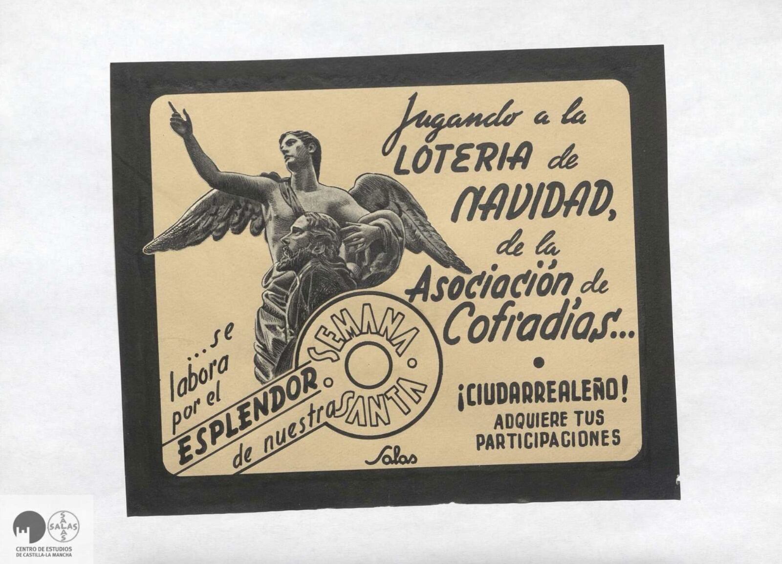 Anuncio Publicidad Salas para la Asociación de Cofradías de Semana Santa de Ciudad Real en 1960