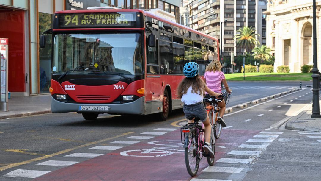 Carril bici en la ciudad de València