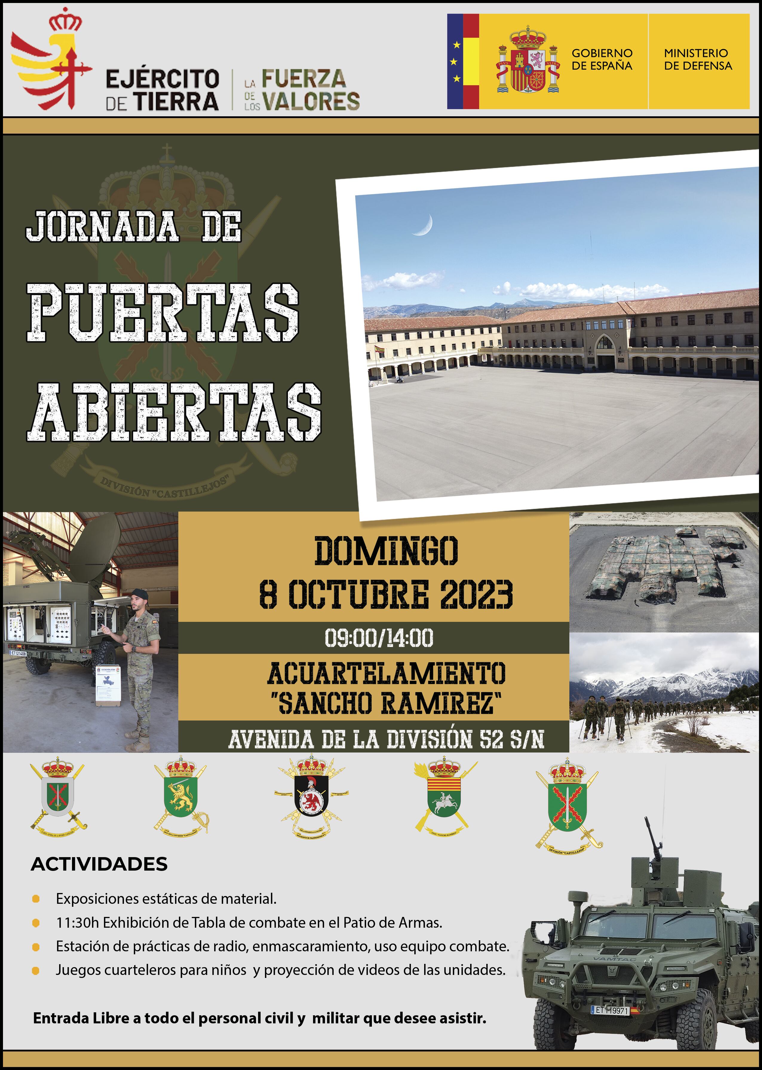 Cartel de la Jornada de Puertas Abiertas del Cuartel Sancho Ramírez