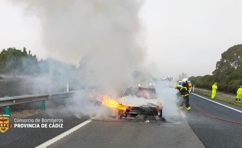 Estado del vehículo en llamas