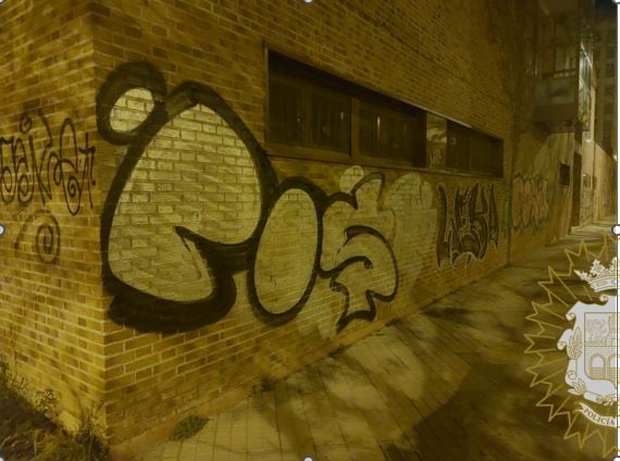 Pintada inacabada del detenido