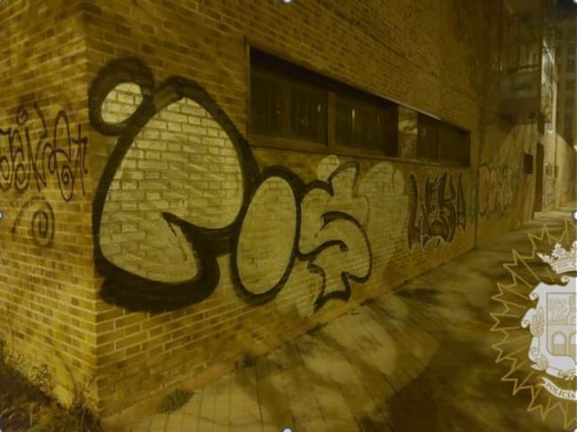 Pintada inacabada del detenido