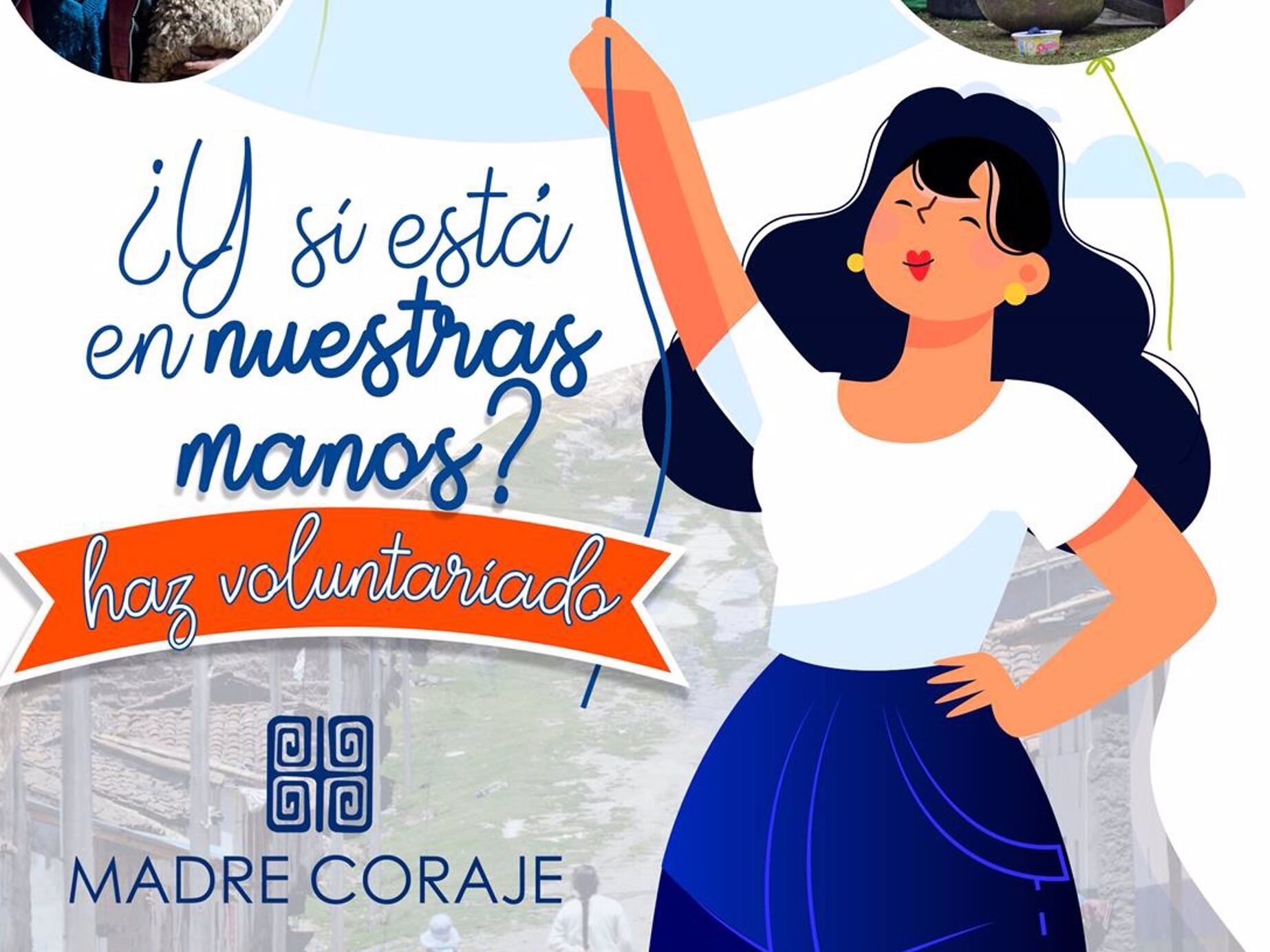 Cartel promocional de Madre Coraje para la captación de voluntariado