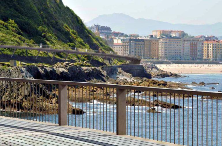 Vista de cómo sería la pasarela de Monpás. 