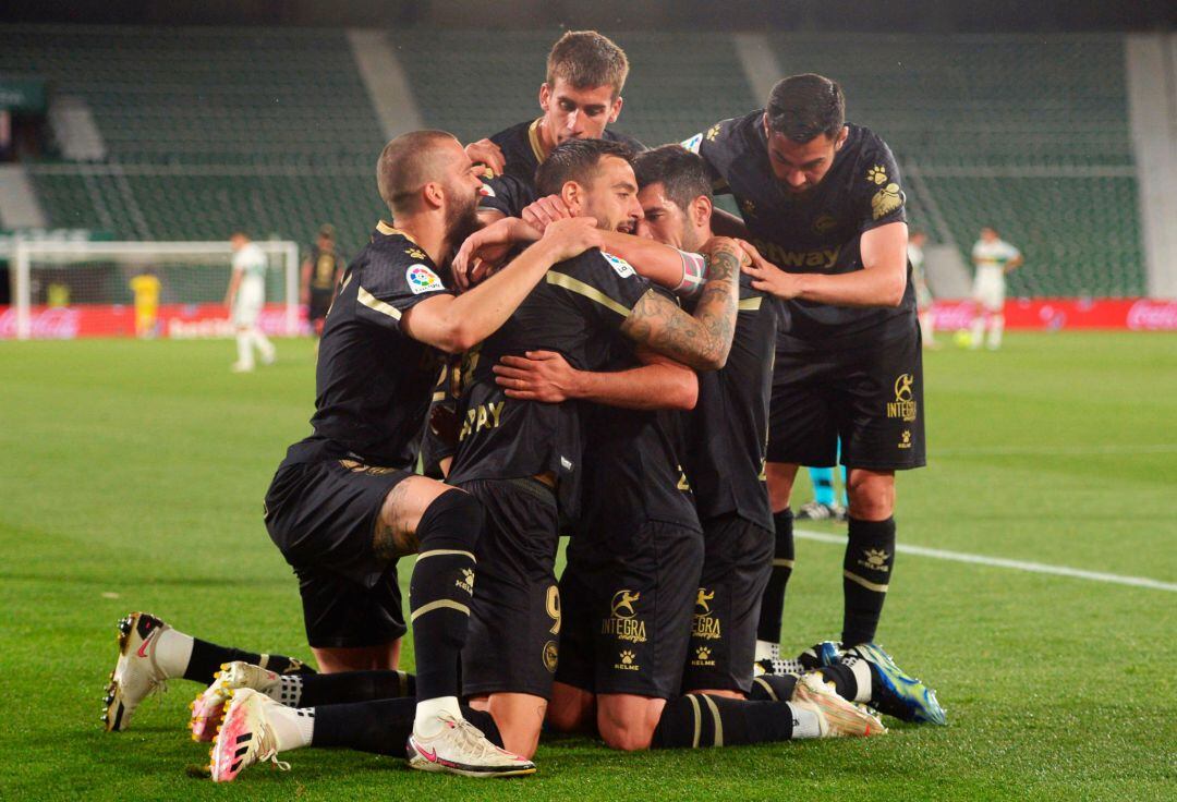 Celebración del gol de Joselu.