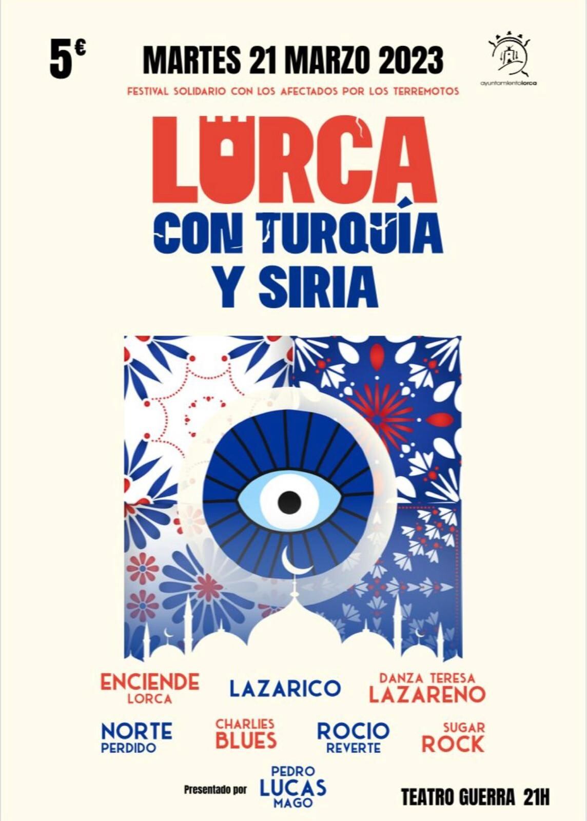 Lorca acoge una gala solidaria para los damnificados de los terremotos de Turquía y Siria.