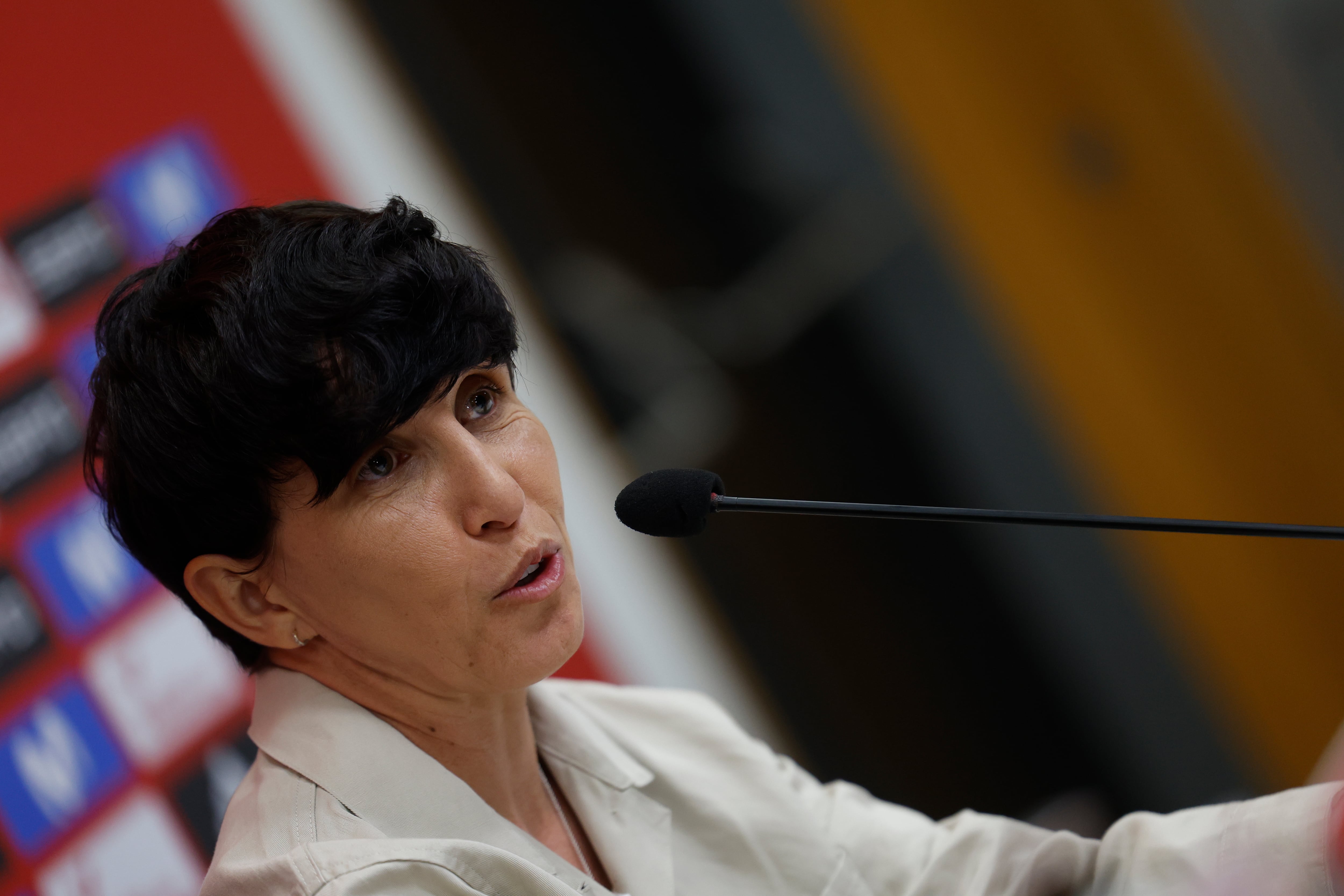 Sonia Bermúdez, seleccionadora nacional, comparece ante los medios antes de los partidos de la fase de clasificación al Mundial de Brasil 2027