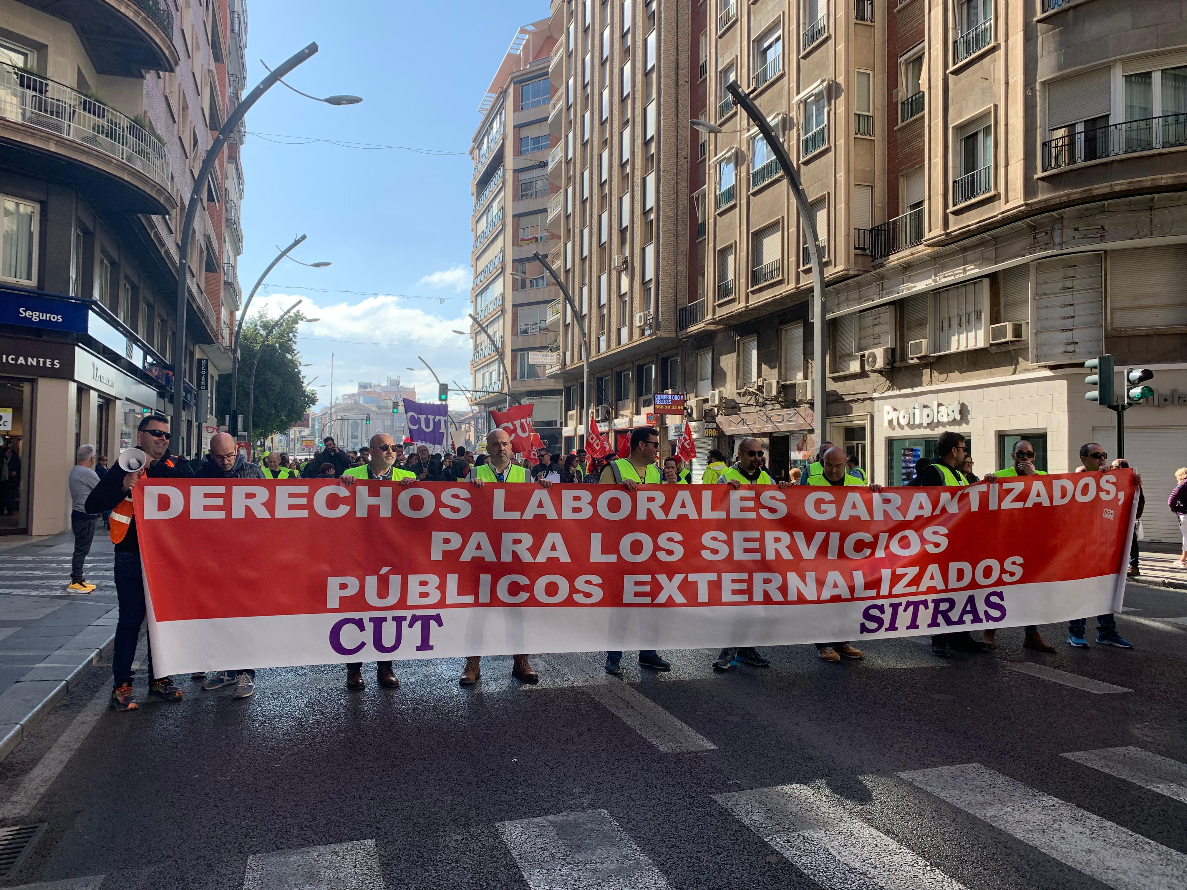 Manifestación de los trabajadores del transporte sanitario