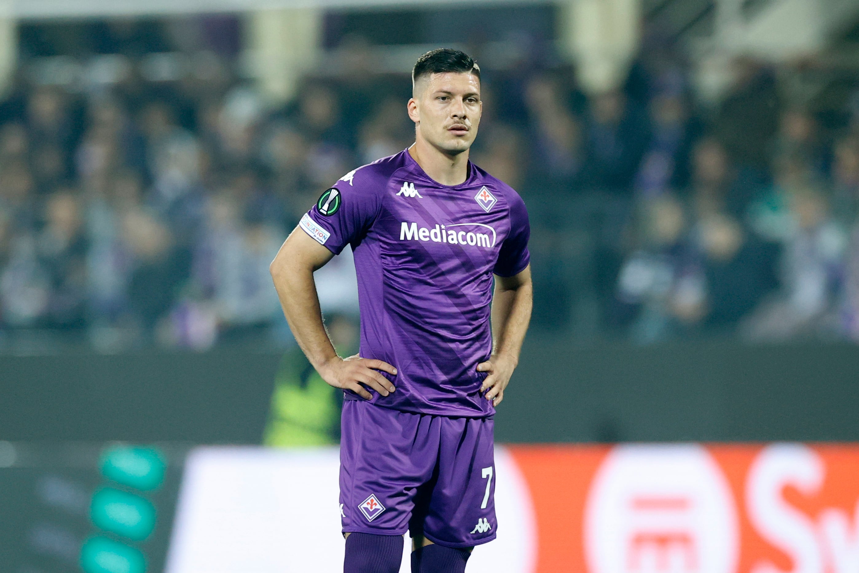 Luka Jovic durante el partido de Conference League, Fiorentina-Basilea