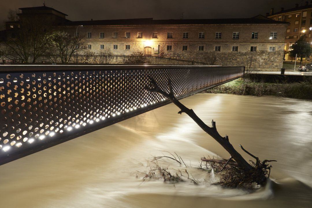 El río Arga, a 10 de diciembre de 2021, en Pamplona