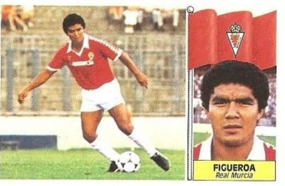 'Macho' Figueroa en un cromo del Real Murcia de los 80
