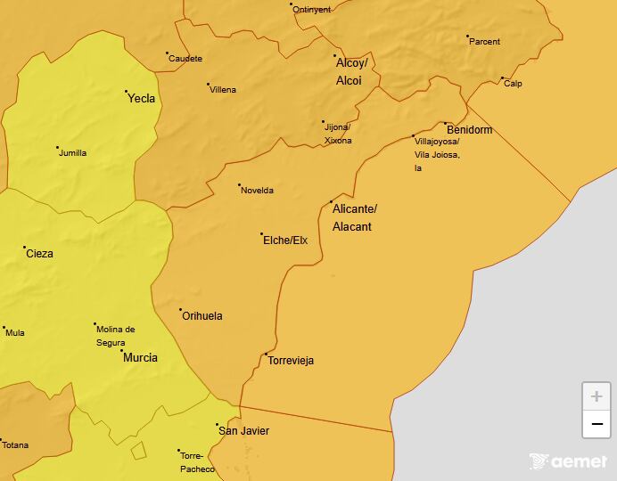 Alerta naranja en Elche
