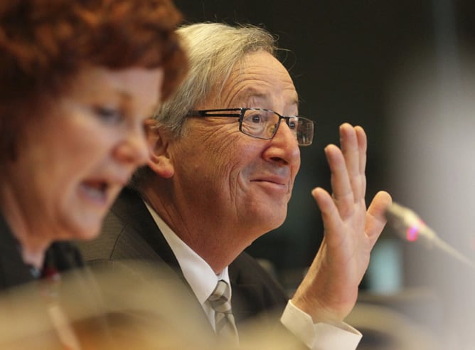 El presidente del Eurogrupo, Jean-Claude Juncker, en rueda de prensa