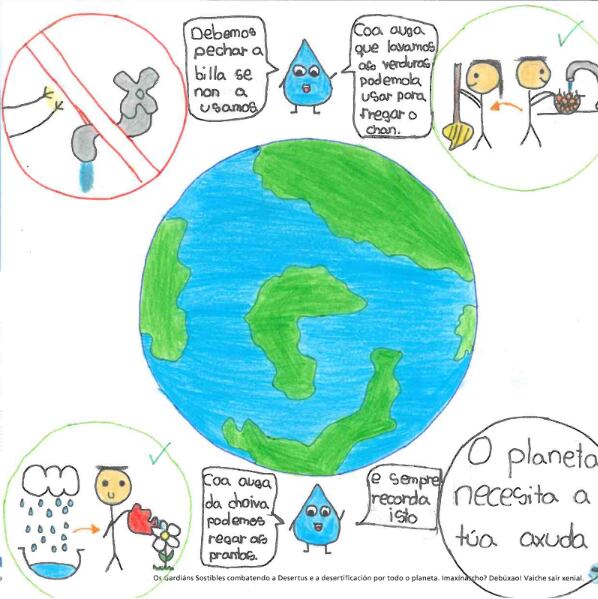 Sofía Fuentes, ganadora del concurso de dibujo organizado por Aqualia