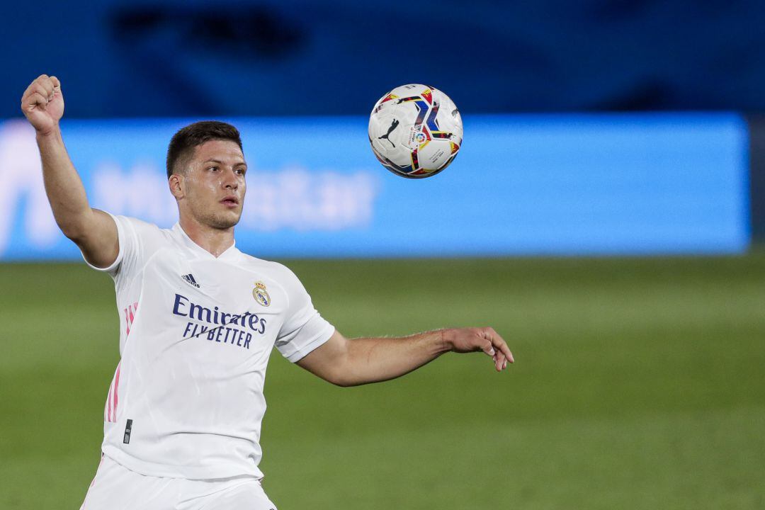 Luka Jovic en uno de sus últimos partidos con el Real Madrid