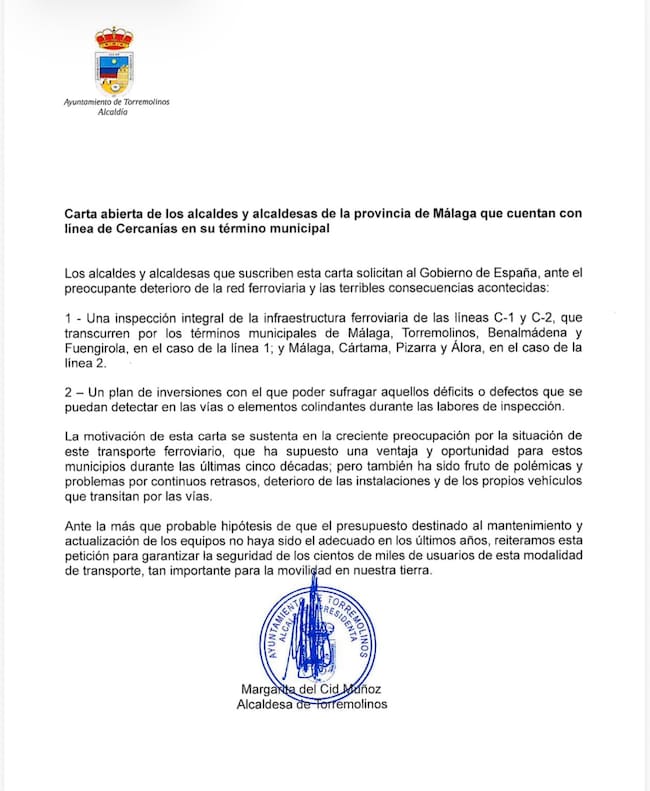 Cartas de los alcaldes de la Costa del Sol