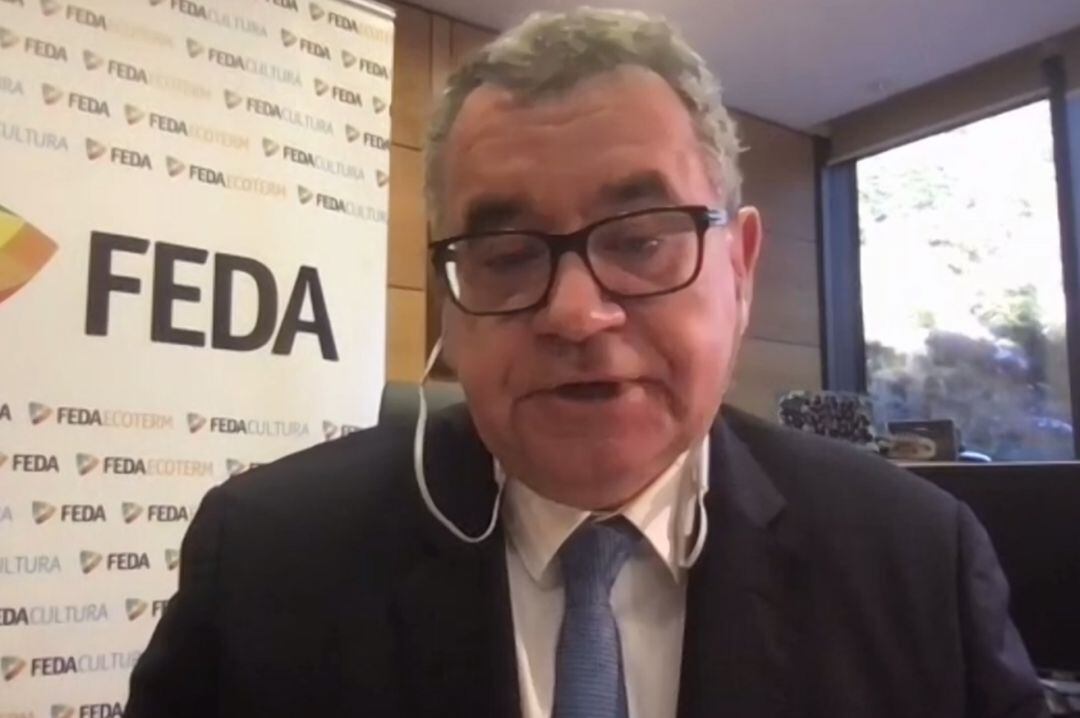 El director general de FEDA, Albert Moles, durant la roda de premsa telemàtica.