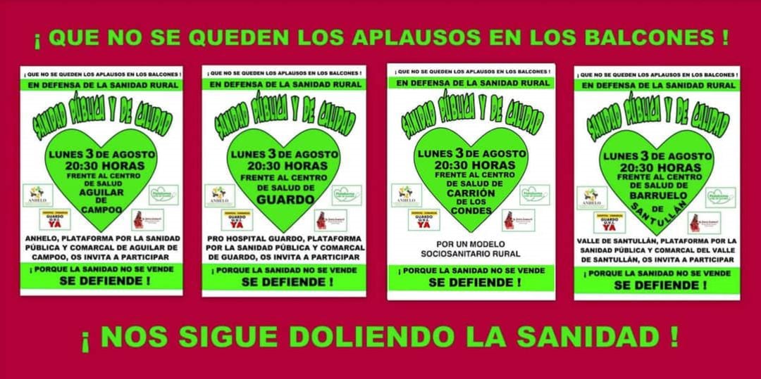 Diferentes concentraciones están previstas este lunes en la provincia de palencia en defensa de la sanidad pública