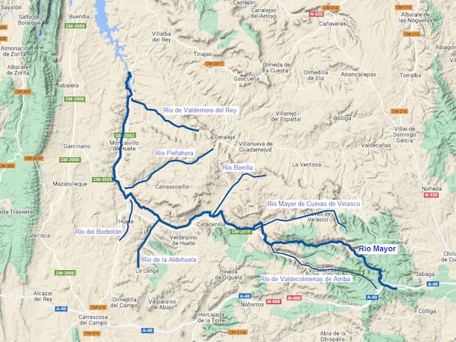 Mapa de la cuenca del río Mayor.