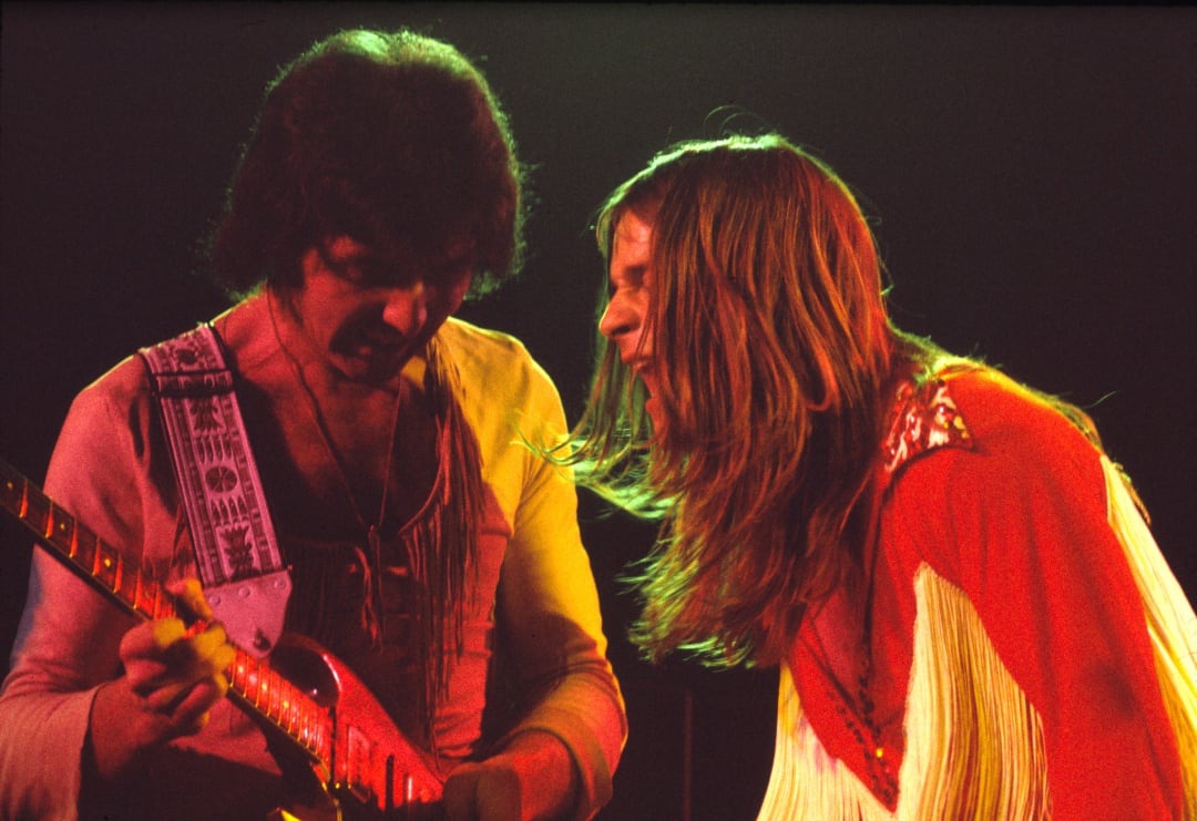 Tony Iommi y Ozzy Osbourne de Black Sabbath, 1974