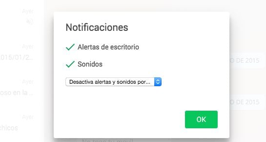 Opciones de notificaciones en ‘WhatsApp Web’