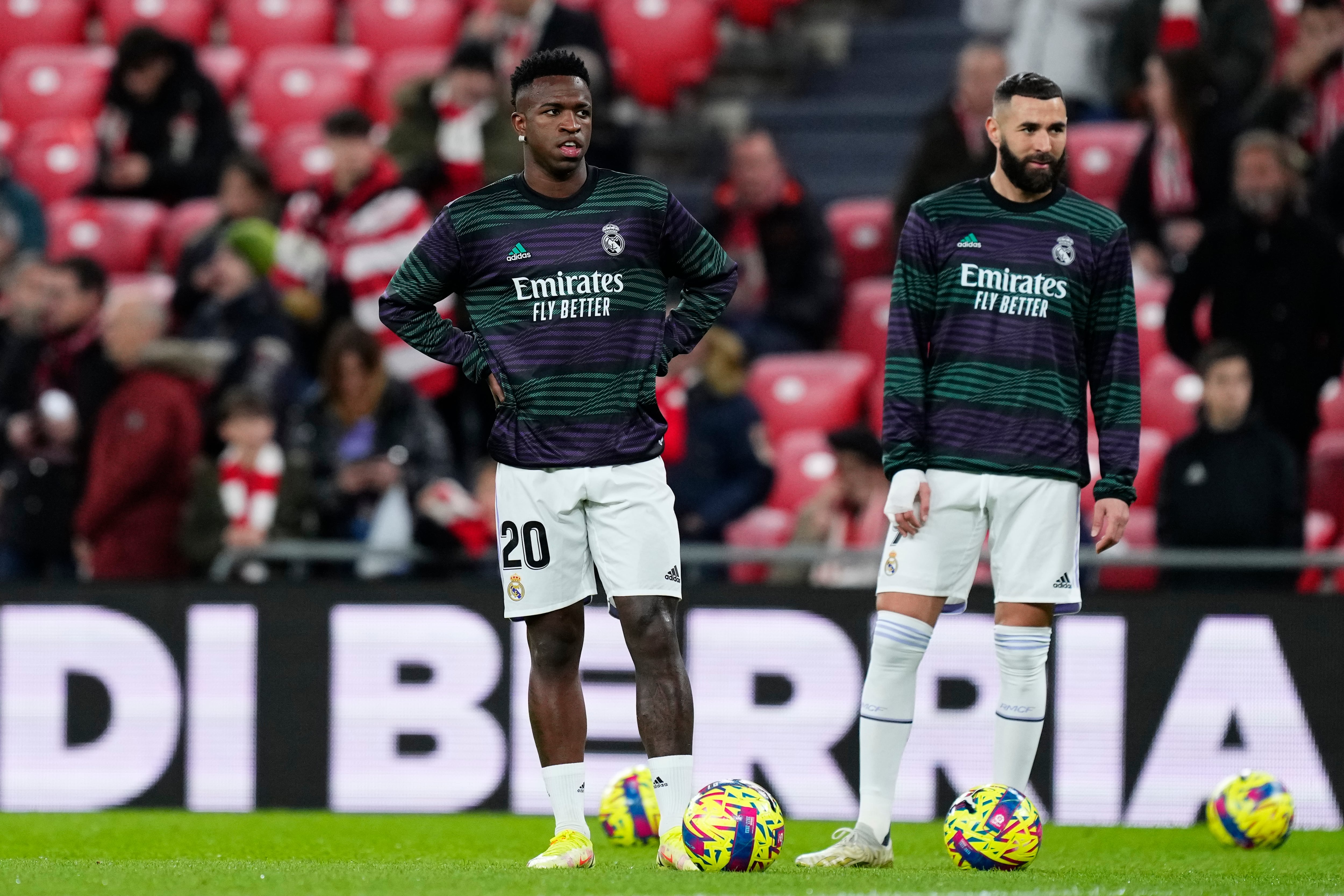 Vinicius y Benzema, en San Mamés.