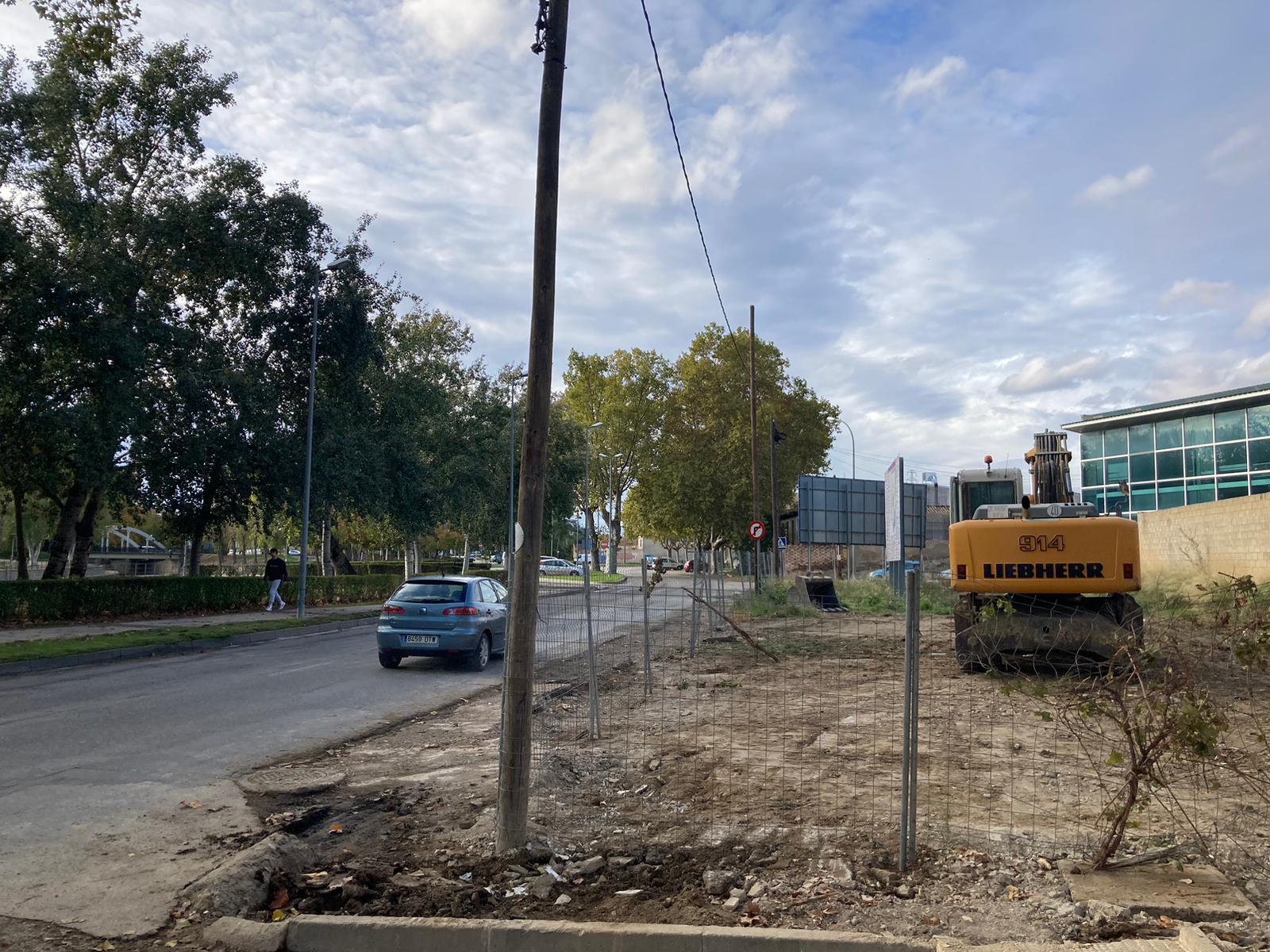 Obras en el Paseo Lucas Mallada de Huesca