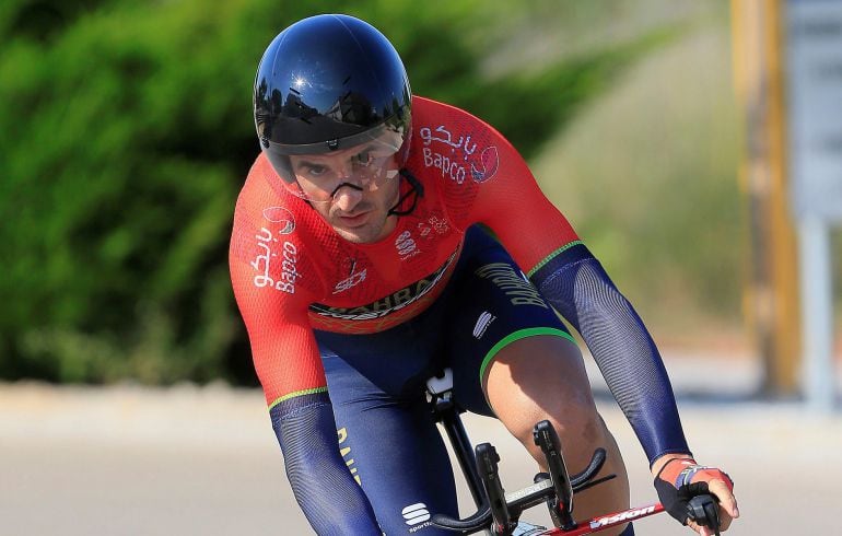 Gorka Izagirre, en pleno esfuerzo en los campeonatos de España de Castellón